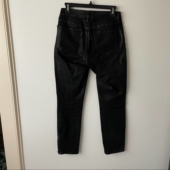 NYDJ Black Coated Denim Ankle Zip Jeggings - Picture 5 of 6